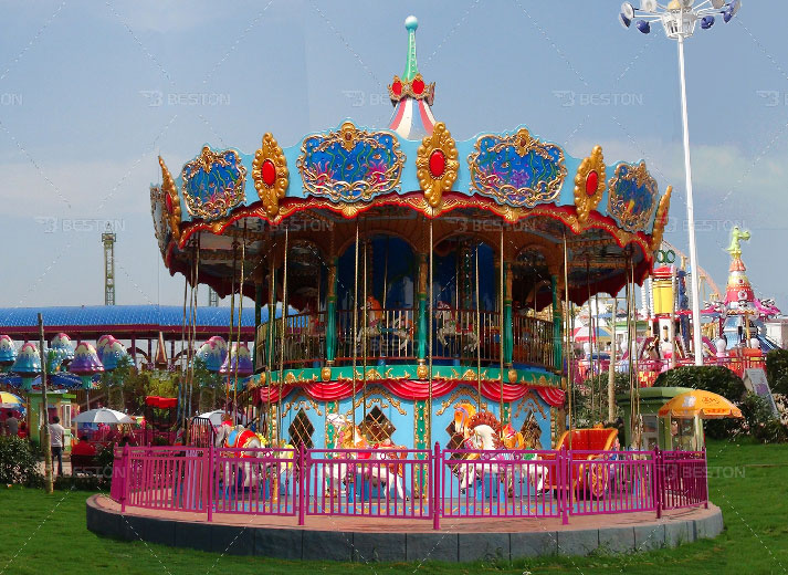 46 seats ocean style carousel rides with double-decker