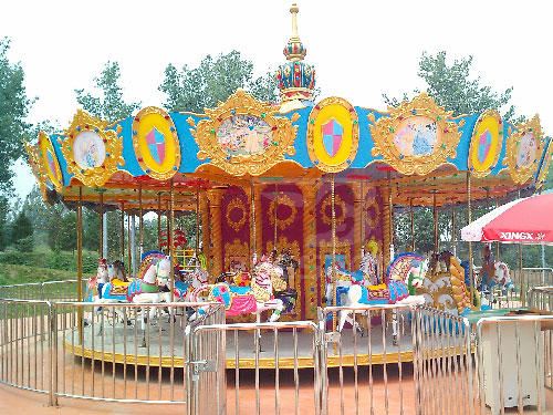 Classic kiddie carousel ride for park