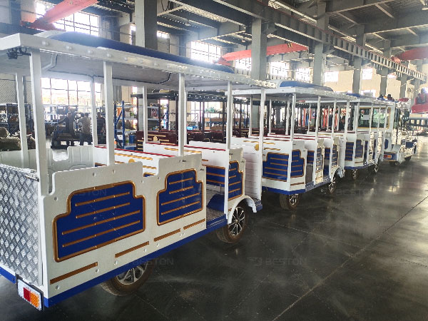 Production of trackless train for American customer